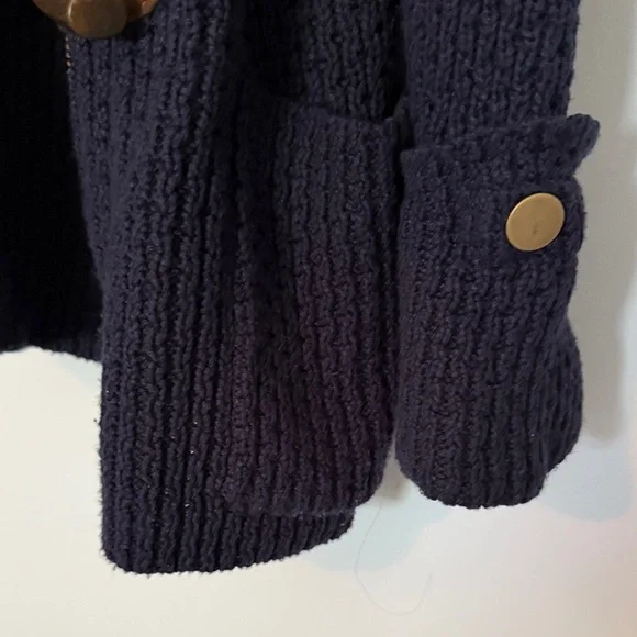 Tommy Hilfiger Dark Blue Knit Cardigan with Brown Accents - Picture 5 of 5